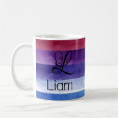 Abstrakter Regenbogenname Initial-Monogramm-Kaffee Kaffeetasse (Links)