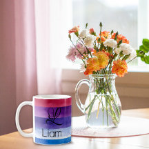 Abstrakter Regenbogenname Initial-Monogramm-Kaffee