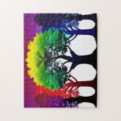 Abstrakter Regenbogenwall Puzzle (Vertikal)