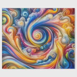 Abstrakter Regenbogenwirbel Geschenkpapier