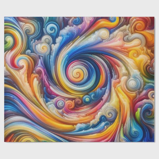 Abstrakter Regenbogenwirbel Geschenkpapier (Flach)
