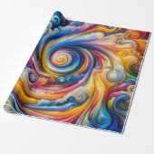 Abstrakter Regenbogenwirbel Geschenkpapier (Ungerollt)