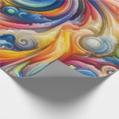 Abstrakter Regenbogenwirbel Geschenkpapier (Ecke)