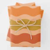Abstrakter Retro-70er mit frischen Wellen Geschenkpapier Set (Beispiel)