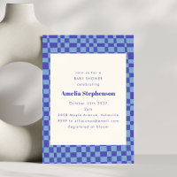 Abstrakter Retro Blue Baby Dusche