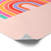 Abstrakter Retro-farbiger Regenbogen Poster (Ecke)