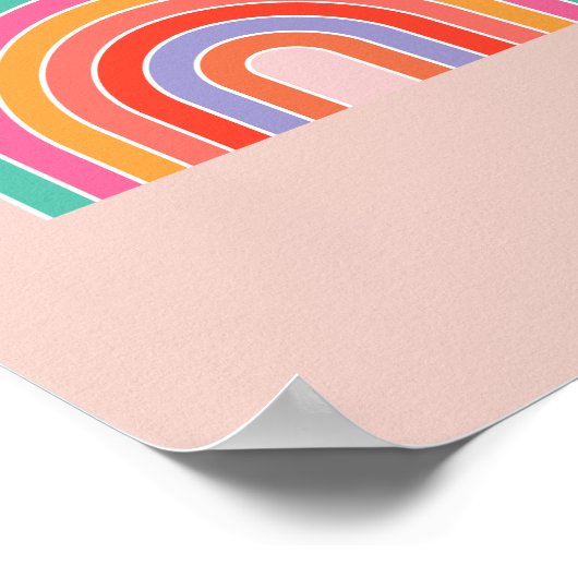 Abstrakter Retro-farbiger Regenbogen Poster (Ecke)