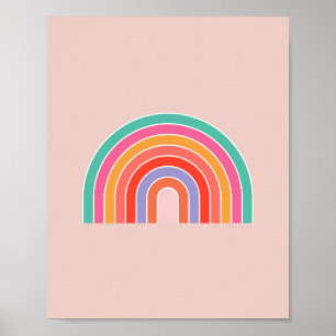 Abstrakter Retro-farbiger Regenbogen Poster