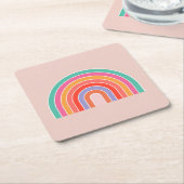 Abstrakter Retro-farbiger Regenbogen Rechteckiger Pappuntersetzer (angewinkelt)