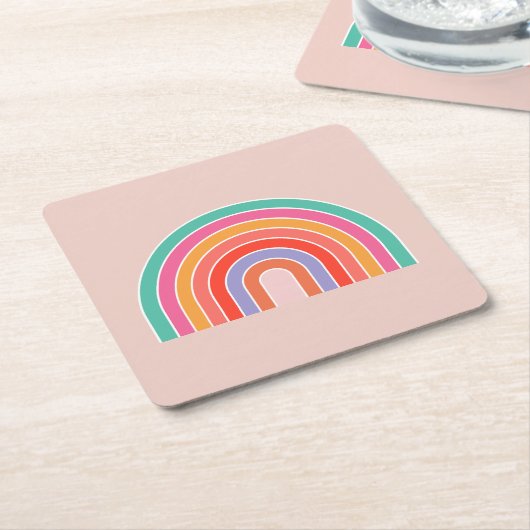 Abstrakter Retro-farbiger Regenbogen Rechteckiger Pappuntersetzer (angewinkelt)