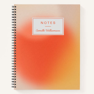 Abstrakter Retro-Farbverlauf Orange Benutzerdefini Notizblock