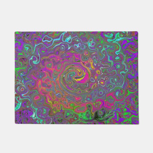 Abstrakter Retro-Flüssig-Swirl, schlaff Fußmatte (Vorderseite)