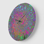 Abstrakter Retro-Flüssig-Swirl, schlaff Große Wanduhr (Winkel)