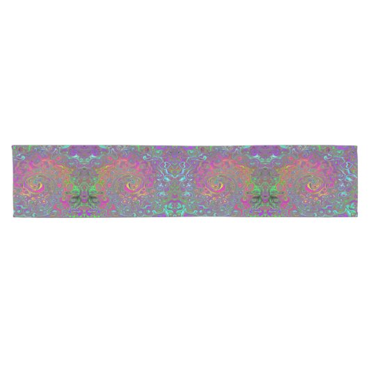 Abstrakter Retro-Flüssig-Swirl, schlaff Kurzer Tischläufer (Horizontal)