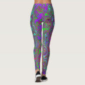 Abstrakter Retro-Flüssig-Swirl, schlaff Leggings (Rückseite)