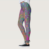 Abstrakter Retro-Flüssig-Swirl, schlaff Leggings (Links)