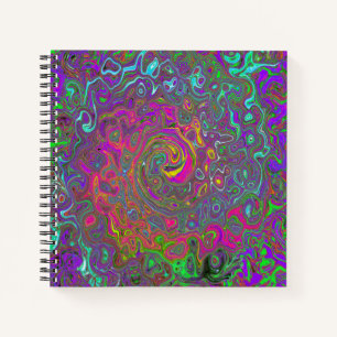 Abstrakter Retro-Flüssig-Swirl, schlaff Notizblock
