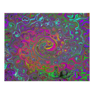 Abstrakter Retro-Flüssig-Swirl, schlaff Poster