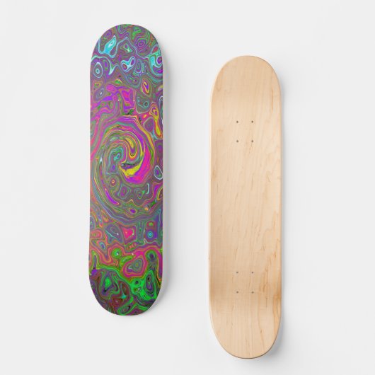 Abstrakter Retro-Flüssig-Swirl, schlaff Skateboard (Vorderseite)