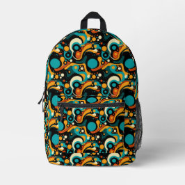 Abstrakter Retro-Funk Bedruckter Rucksack