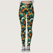 Abstrakter Retro-Funk Leggings (Vorderseite)