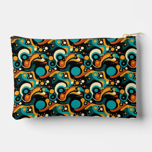 Abstrakter Retro-Funk Zubehörtasche (Rückseite)