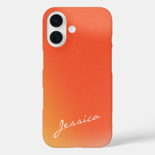 Abstrakter Retro-Gradient Orange Personalisierter  iPhone 16 Hülle