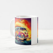 abstrakter Retro-Hippie-van Kaffeetasse (Vorderseite Links)
