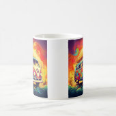 abstrakter Retro-Hippie-van Kaffeetasse (Mittel)