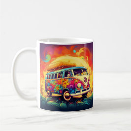 abstrakter Retro-Hippie-van Kaffeetasse
