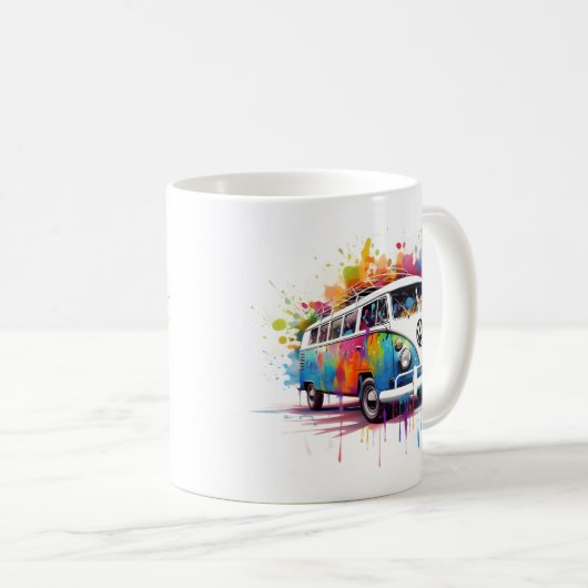 abstrakter Retro-Hippie-van Kaffeetasse (VorderseiteRechts)