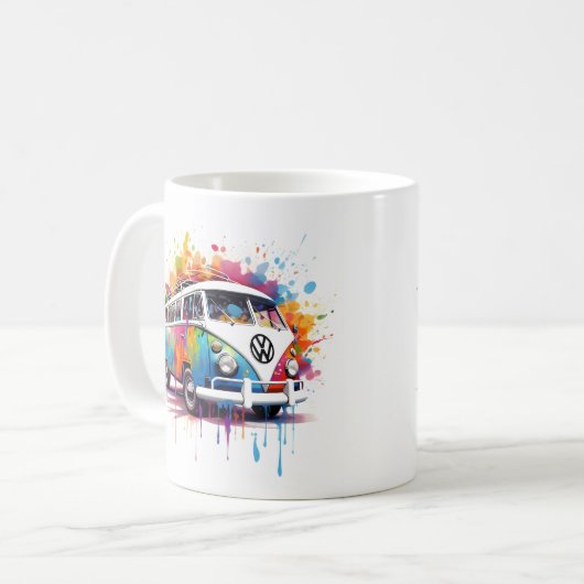 abstrakter Retro-Hippie-van Kaffeetasse (Vorderseite Links)