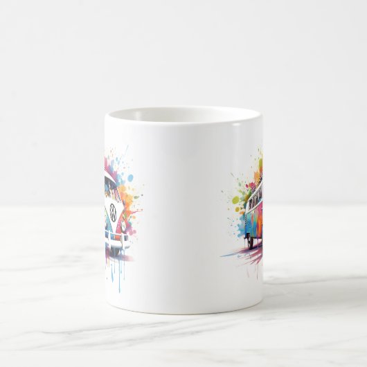 abstrakter Retro-Hippie-van Kaffeetasse (Mittel)