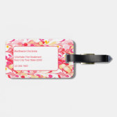 Abstrakter Retro-Marmor Rosa Personalisiert Gepäckanhänger (Rückseite horizontal)