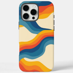 Abstrakter Retro Orange Blue Wavy Strip Fett moder iPhone 16 Pro Max Hülle
