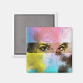 Abstrakter Retro Pop Art Magnet (Vorderseite/Rückseite)