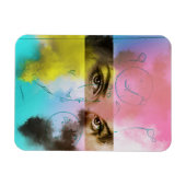 Abstrakter Retro Pop Kunst, Foto Magnet (Horizontal)