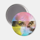 Abstrakter Retro Pop Kunst, Kultur und Kunst Magnet (Vorderseite/Rückseite)