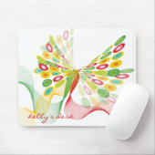 Abstrakter Retro Punkt-moderne Kunst-Schmetterling Mousepad (Mit Mouse)