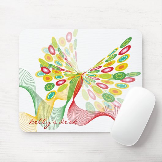 Abstrakter Retro Punkt-moderne Kunst-Schmetterling Mousepad (Mit Mouse)