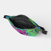 Abstrakter Retro-Swirl in Pink und Blau Groovy Bauchtasche (Offen)