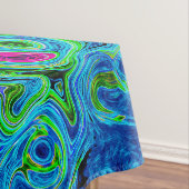 Abstrakter Retro-Swirl in Pink und Blau Groovy Tischdecke (Beispiel)