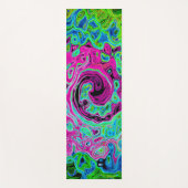 Abstrakter Retro-Swirl in Pink und Blau Groovy Yogamatte (Vorderseite)