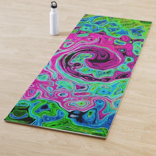 Abstrakter Retro-Swirl in Pink und Blau Groovy Yogamatte (Beispiel)