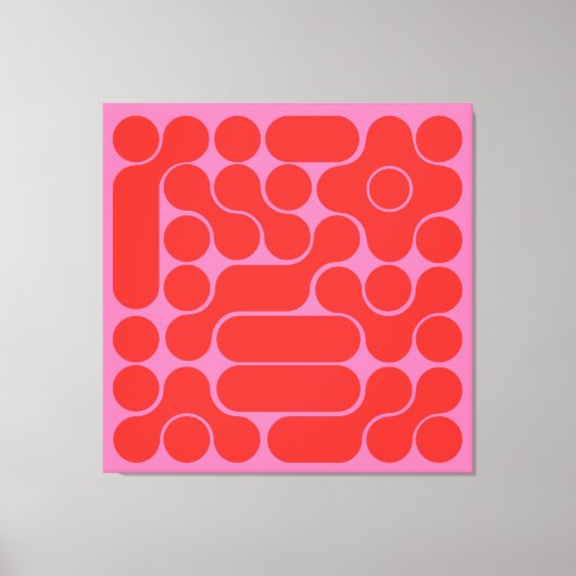 abstrakter Retro- und Hot-Pink-Kreis Leinwanddruck (Vorderseite)