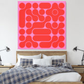 abstrakter Retro- und Hot-Pink-Kreis Leinwanddruck (Insitu (Schlafzimmer))
