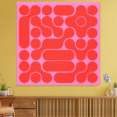 abstrakter Retro- und Hot-Pink-Kreis Leinwanddruck (Insitu (Wohnzimmer))