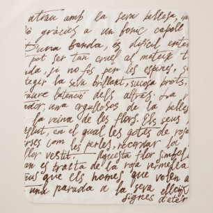 Abstrakter retro unlesbarer brauner Tinten-Text.  Sherpadecke