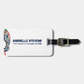 Abstrakter Retro-Zuckerschädel Gepäckanhänger (Vorderseite horizontal)