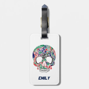 Abstrakter Retro-Zuckerschädel Gepäckanhänger